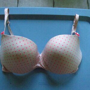 Victoria's Secret Pink Polka Dot Lined Demi Bra Size 36DD